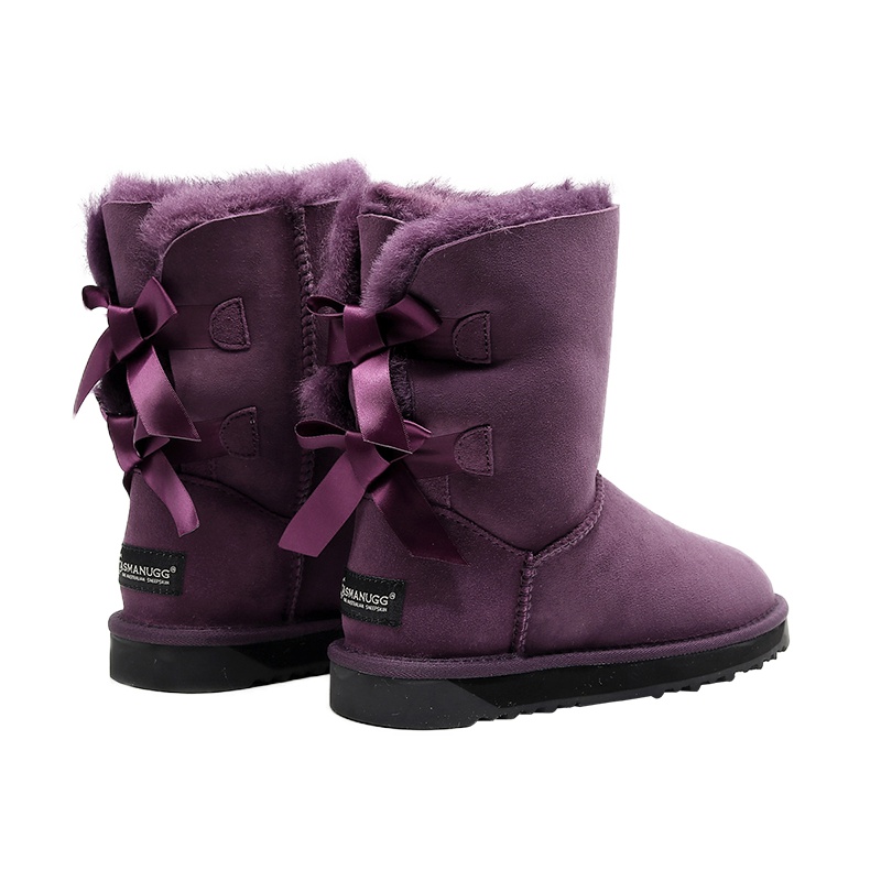 TASMANUGG 塔斯曼 双蝴蝶结靴 雪地靴 真皮 皮毛一体羊毛 女式 3280