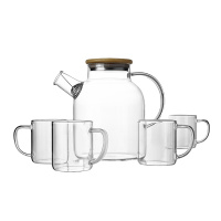 玻璃冷水壶套装 10404BNM-TZ003 耐热玻璃简约茶具 壶1800mL+杯200mL*4(单位:套)