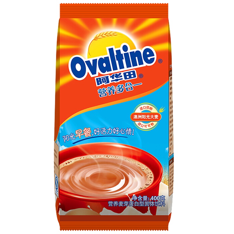 阿华田(Ovaltine)可可粉 蛋白型固体饮料 袋装400g