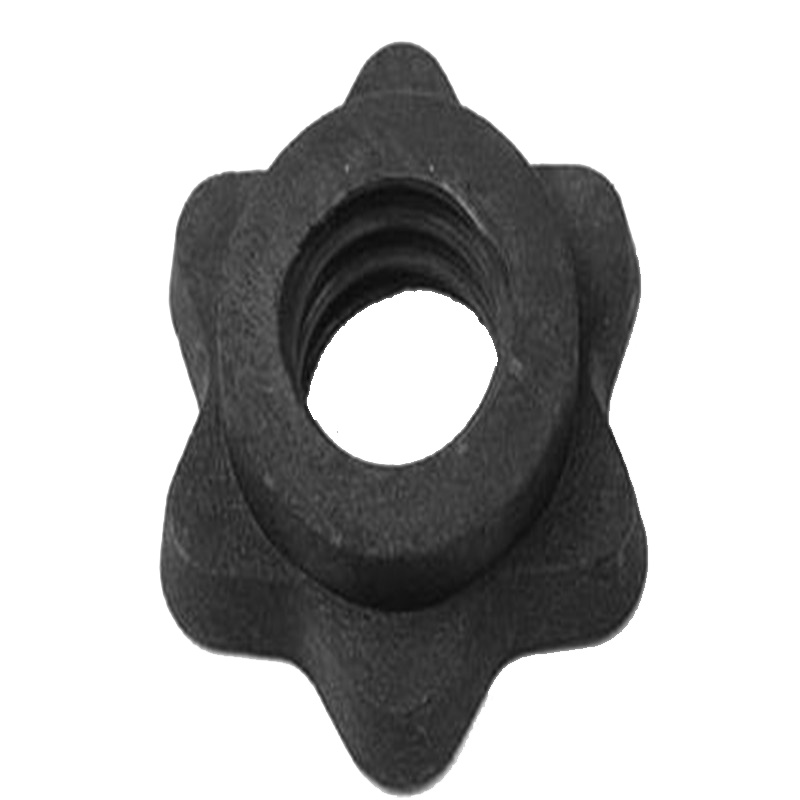 环保水泥哑铃通用配件 六角螺母螺丝帽 25mm厘米塑料黑色螺母星母