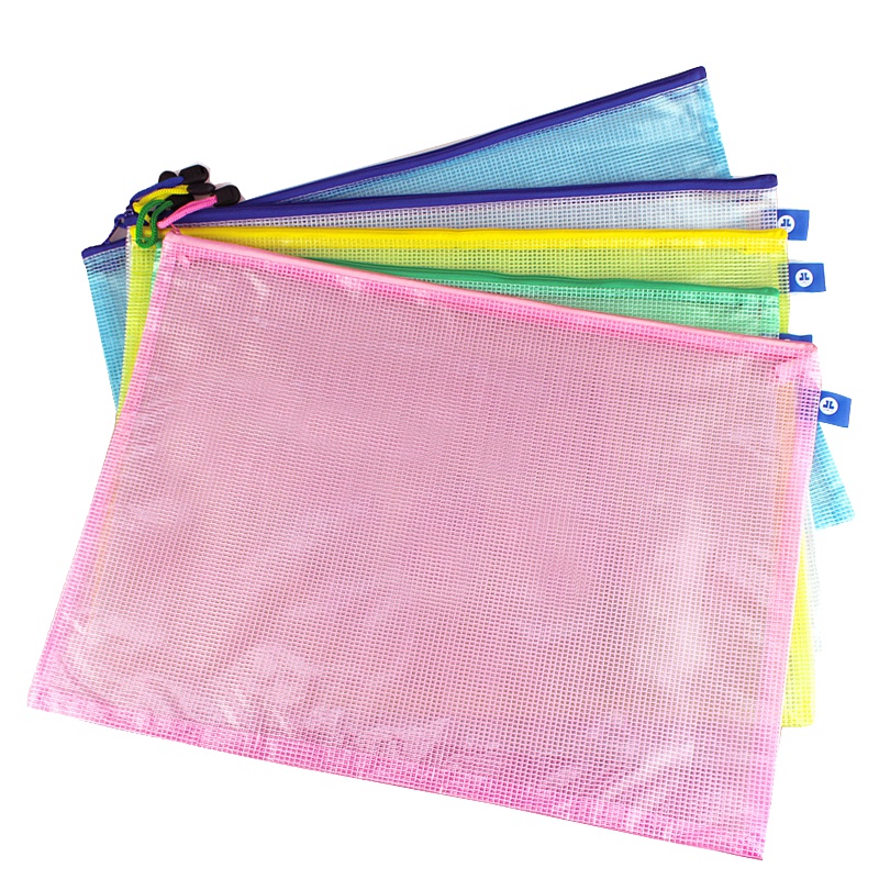 驰鹏(chipeng)A3网格拉链袋 5个/包 文件袋 资料袋 资料册 拉链袋 收纳袋 网格袋 颜色随机 文件套/文件袋