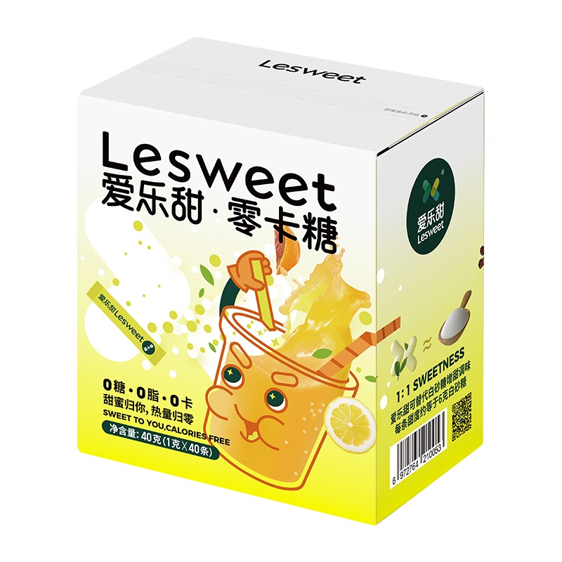 爱乐甜零卡糖6倍甜0糖0脂0卡代糖条包赤藓糖醇甜菊糖木糖醇替代白砂糖40g盒装