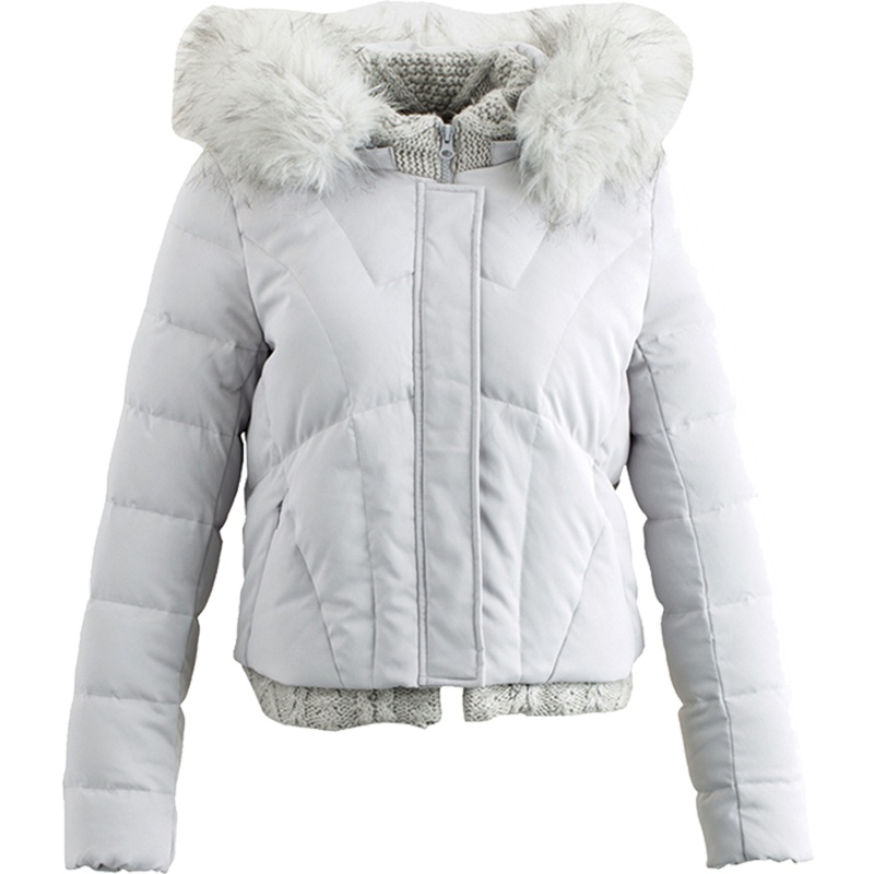 M茵曼冬文艺范毛领连帽可拆保暖御寒羽绒服女短款外套1864122251