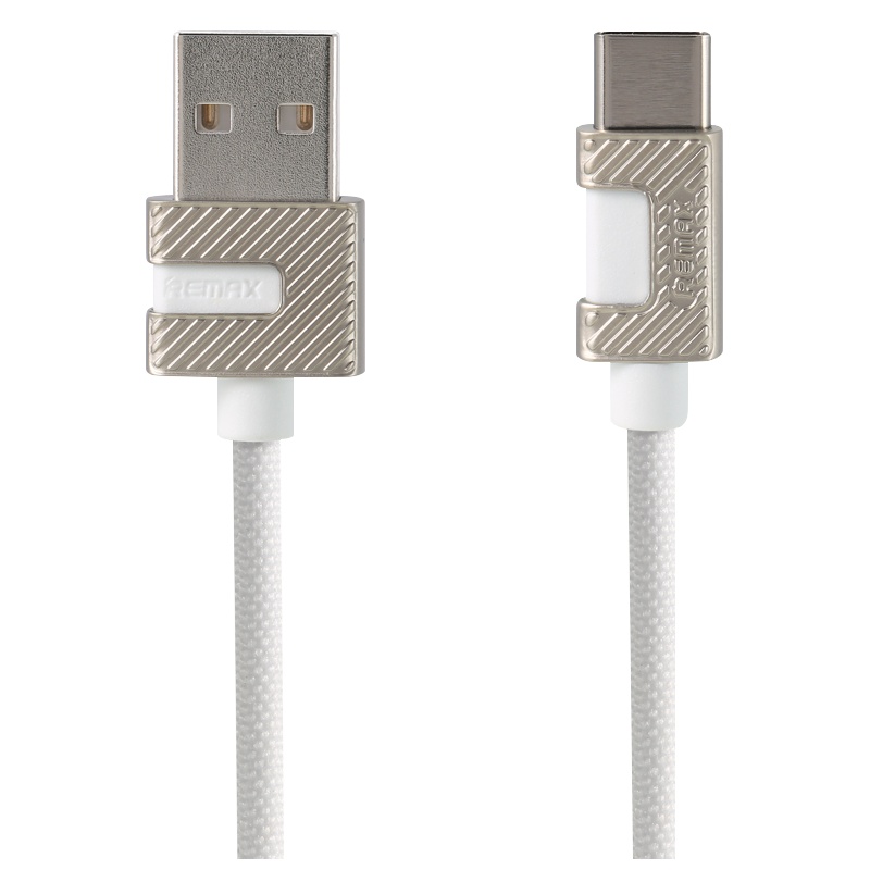 REMAX 黄金甲安卓数据线 Type-C接口 华为 小米手机通用2.4A 白色