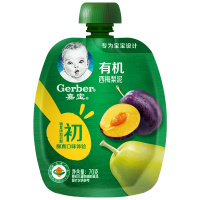 嘉宝有机西梅梨泥 婴幼儿辅食泥 宝宝零食 果泥 果泥吸吸袋 70g 辅食添加初期(6月龄起)