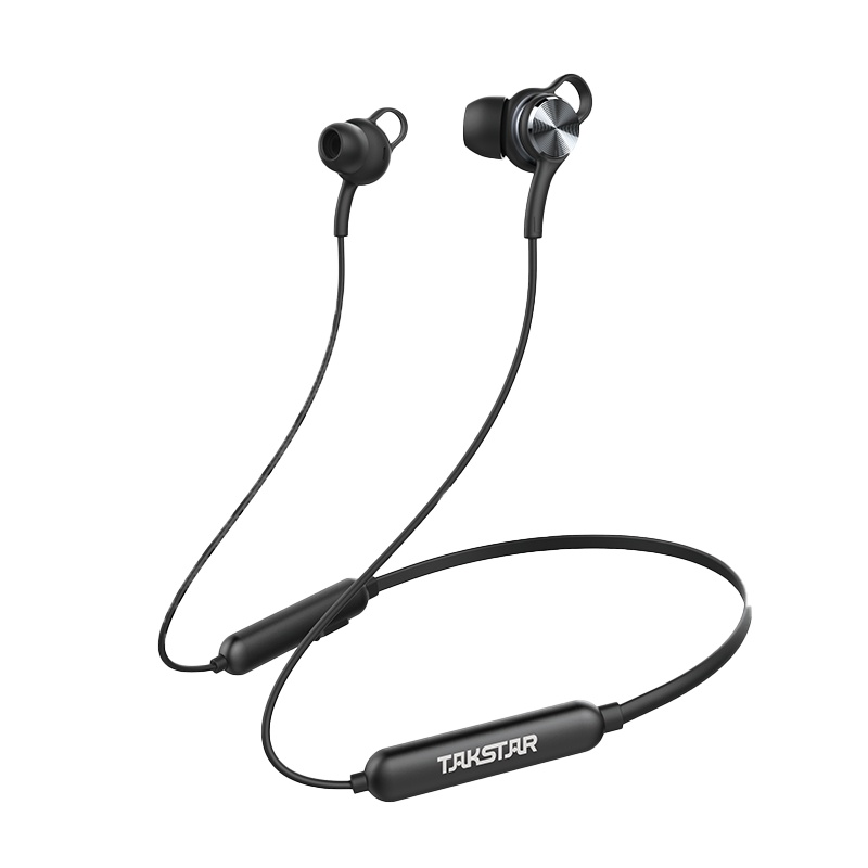 Takstar得胜AW1黑蓝牙耳机颈挂脖式双耳运动无线入耳超长待机耳塞女生降噪适用苹果小米vivo华为oppo安卓手机