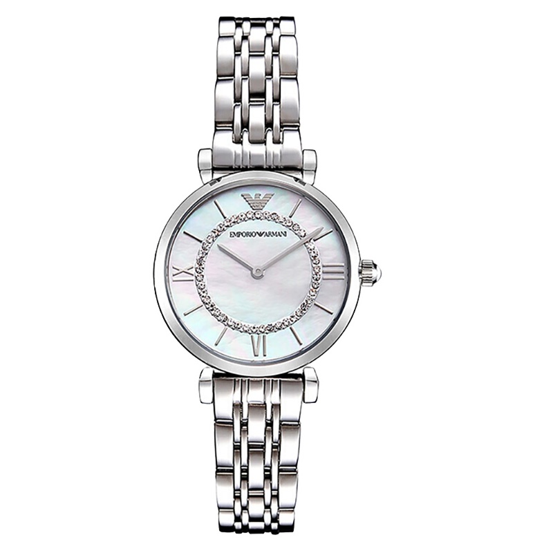 阿玛尼（Emporio Armani ）手表女满天星 简约钢带 星空摩天轮时尚女士石英表AR1908