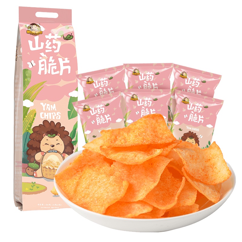 刺猬阿甘 山药脆片 薯片山药片 休闲 童年零食小吃 蕃茄味186g