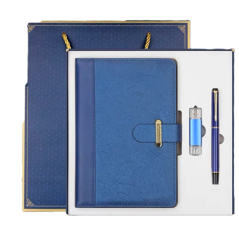 笔记本套装三件套 记事本+签字笔+U盘