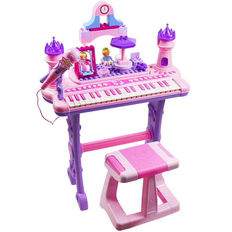 贝芬乐儿童积木电子琴带麦克风3女孩玩具6岁1初学者大号钢琴键