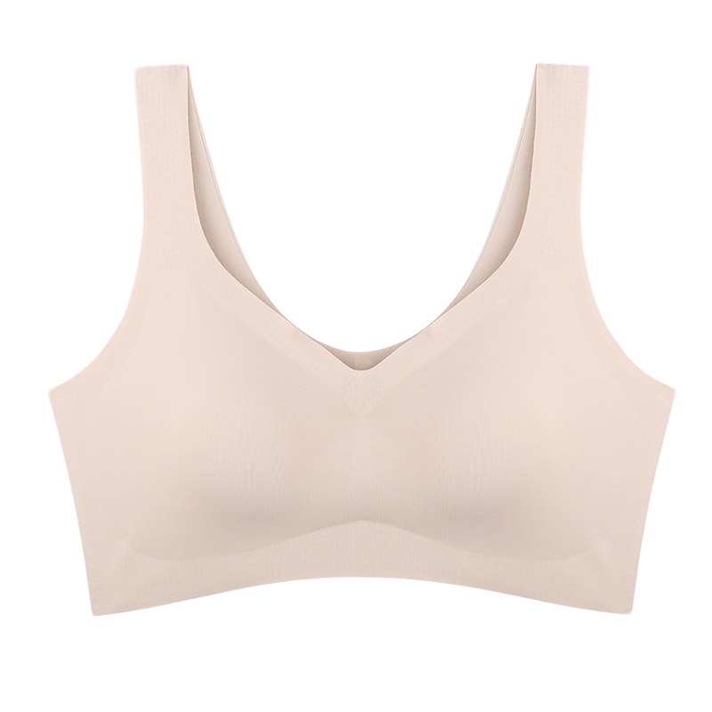 万莎夏季内衣无钢圈薄款防震学生高中少女运动无痕文胸夏季日系学生打底小胸肩带跑步背心式发育期防走光