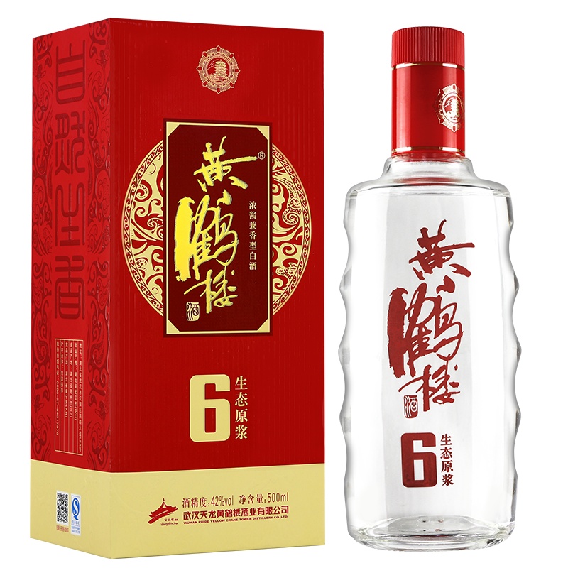 黄鹤楼酒 生态原浆6 42度 500ml 单瓶装 兼香型白酒