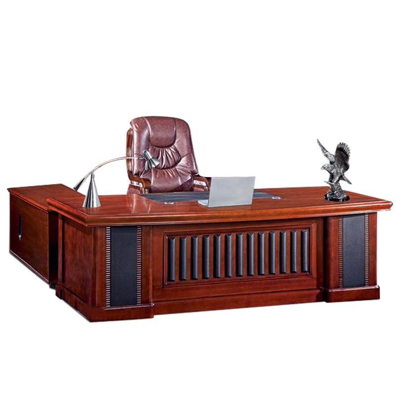 【藏书阁】老板桌椅大班台实木贴皮大板桌椅老板桌椅总裁桌老板办公桌主管桌2米