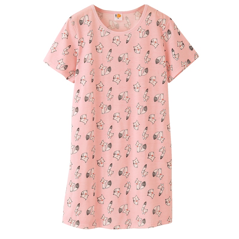 都市丽人2020清仓新款舒适印花睡裙女中裙家居服睡裙睡衣女1H8604