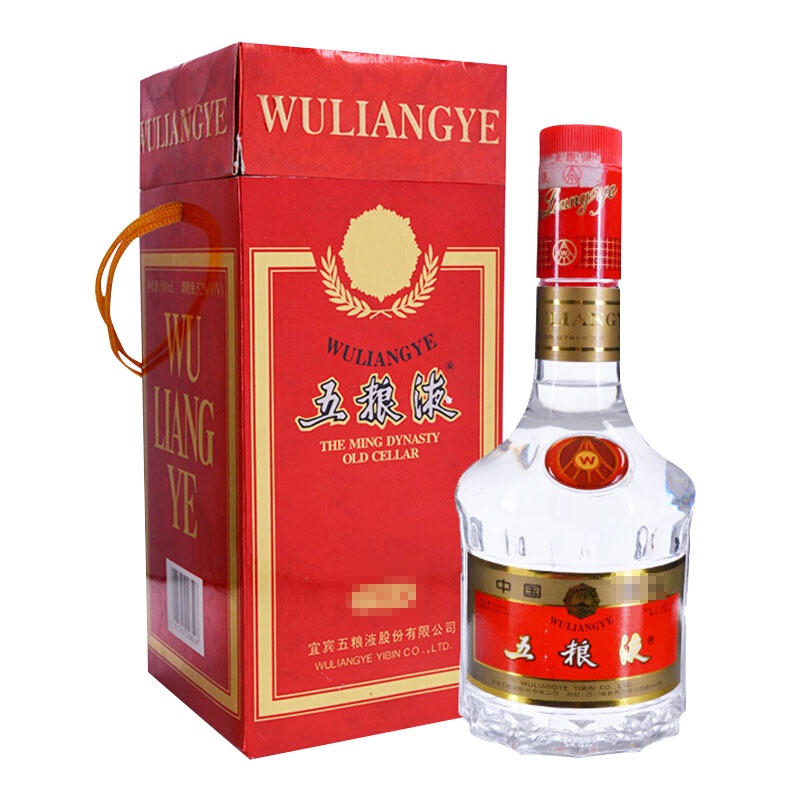 五粮液 52度 2001年 500ml 四川浓香型白酒 陈年老酒 第六代普五 (红方盒)