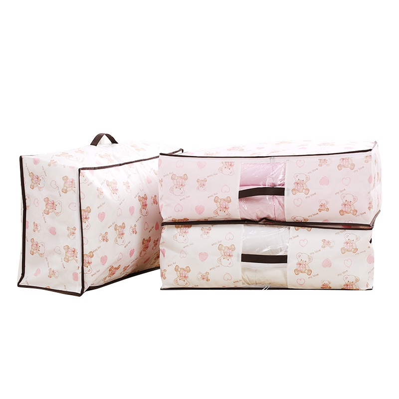 悠品居小熊款无纺布棉被收纳袋3件套