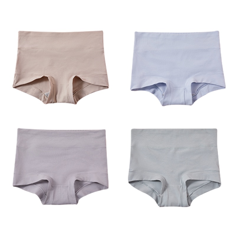 ENK内衣2021年春上新4条装高腰收腹提臀抑菌女士三角内裤