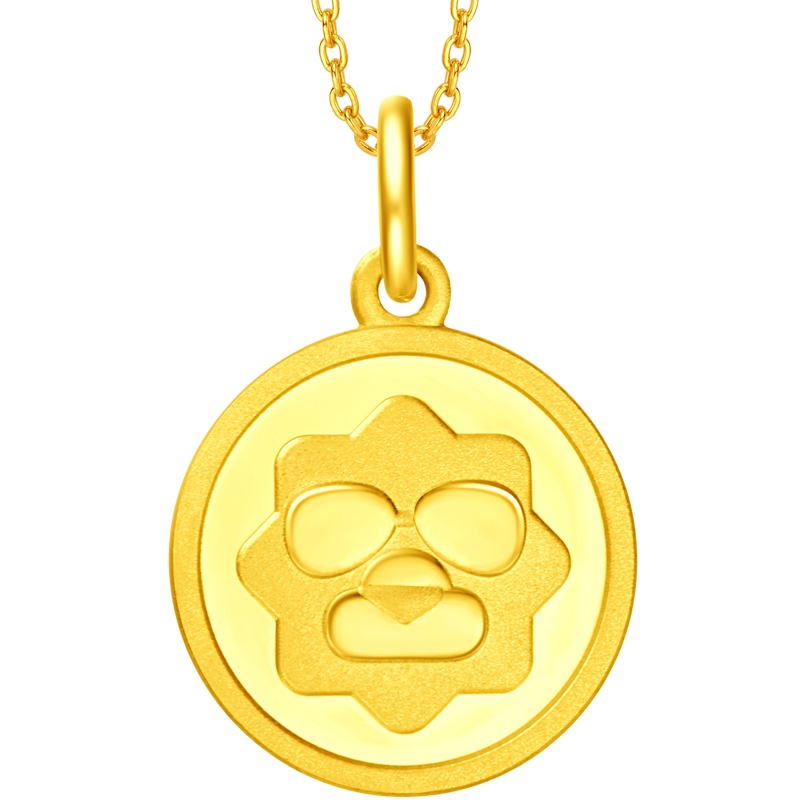 周大福 金吊坠珠宝首饰lucky小狮子足金金吊坠计价（工费88元）F218890