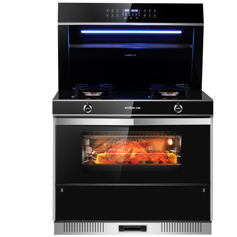 亿田(entive)S5侧吸下排抽油烟机燃气灶烤箱套装家用一体灶 天然气 集成灶