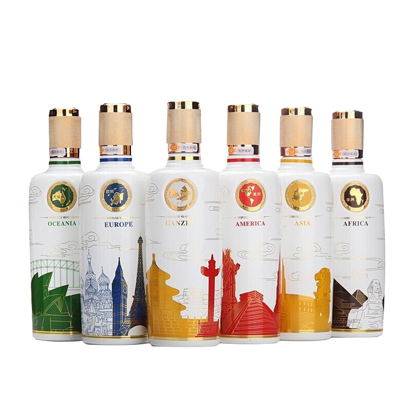 五粮液股份出品 五粮国宾套酒(彩装)52度 500ml*6瓶 箱装 浓香型白酒(不带酒架版)