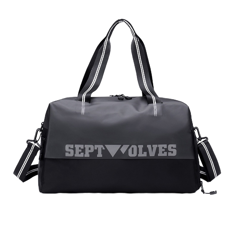 七匹狼(SEPTWOLVES)运动休闲包男士健身包游泳运动包干湿分离单肩斜挎包手提旅行包男女通用多功能休闲包