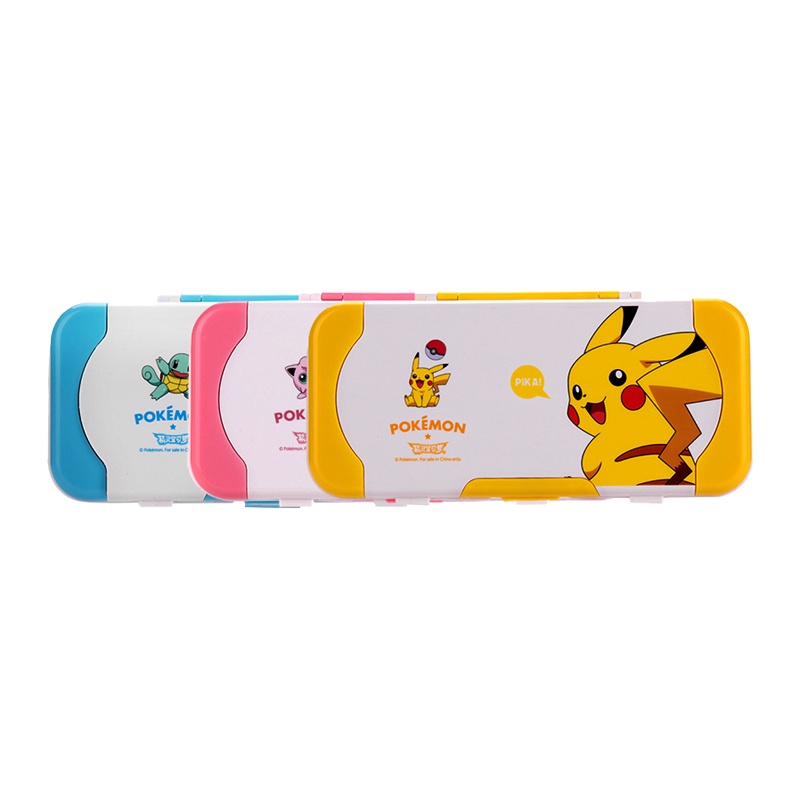 得力(deli)70868皮卡丘文具盒 卡通学生铅笔盒收纳盒可爱创意笔袋 多功能三层文具盒 内含套尺