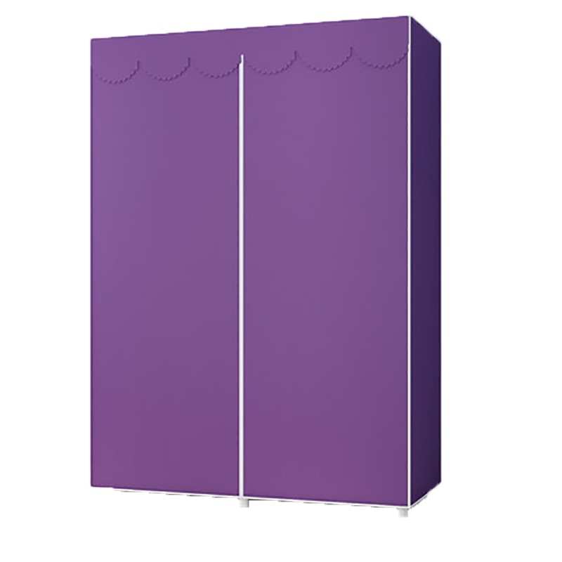 简易衣柜现代简约布衣柜实木钢管加固加厚组装收纳柜子家用出租房