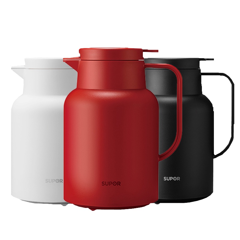 苏泊尔(SUPOR)玻璃内胆真空保温壶办公室家用大容量暖水壶按压出水密封防滑防漏水热水壶三色可选开水瓶KC145GJ50