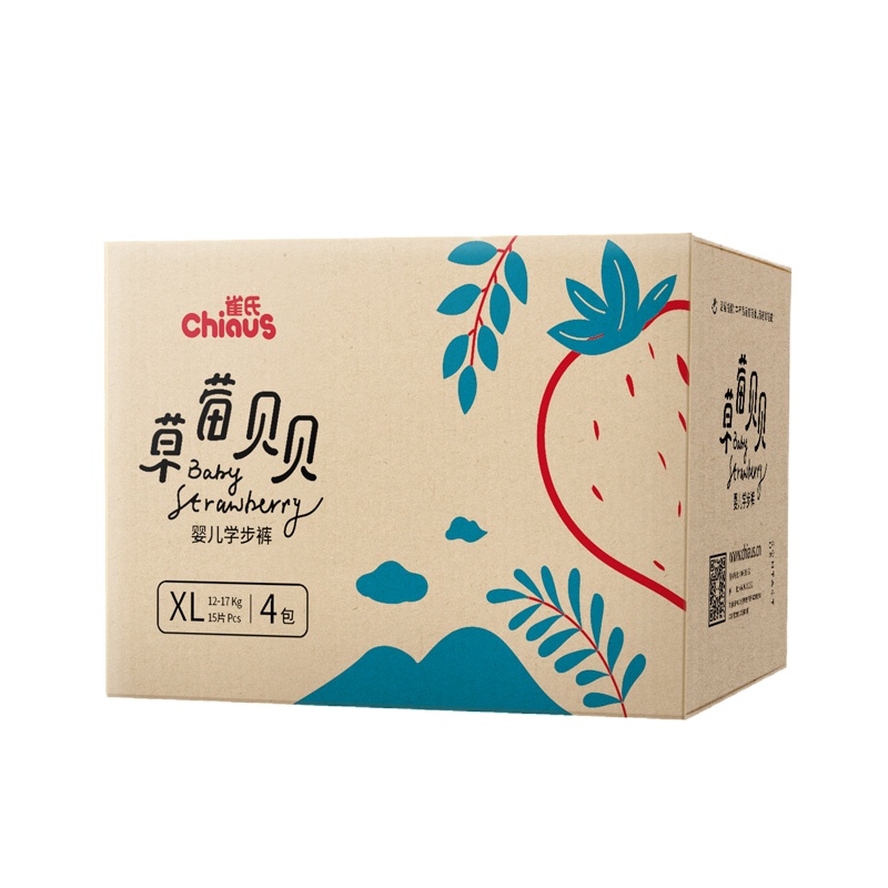雀氏(Chiaus)草莓贝贝拉拉裤-XL60 婴儿尿不湿轻薄透气学步裤(12kg-17kg)