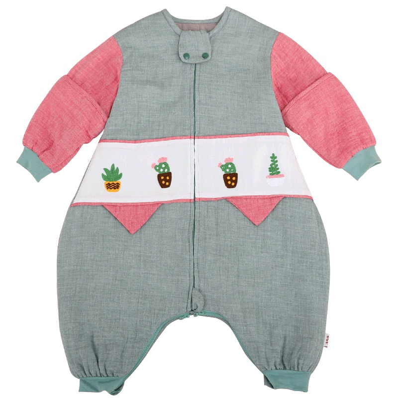 [苏宁自营]儿童睡袋婴儿春秋四季通用纯棉夏季双层分腿睡袋宝宝防踢被中大童