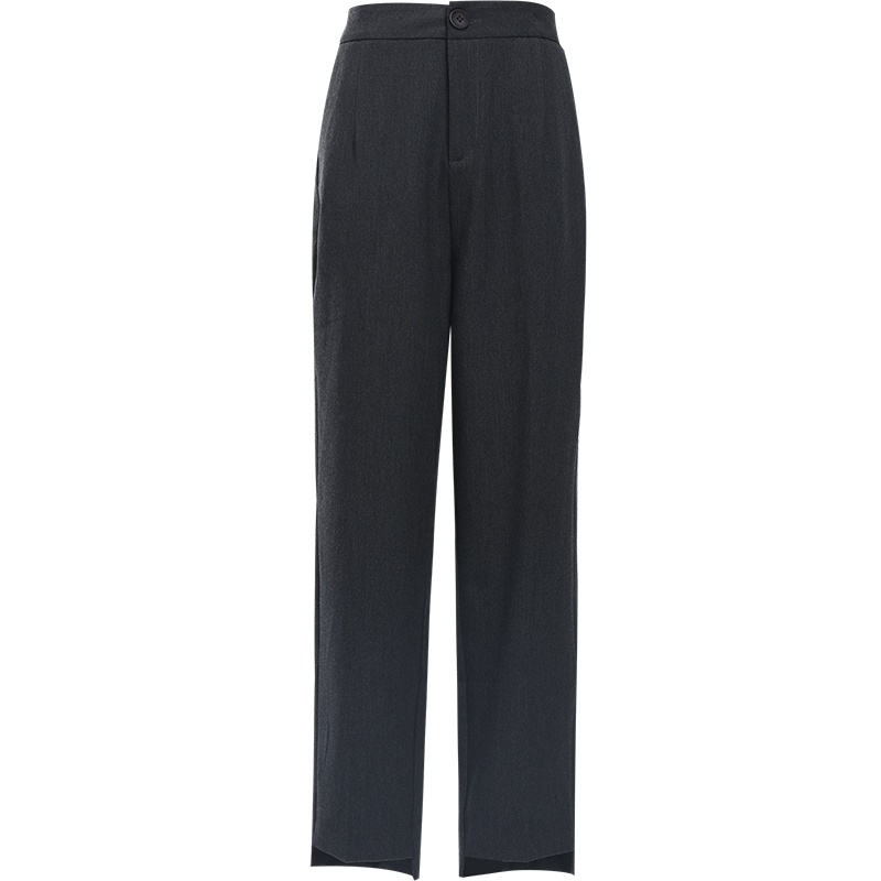 欧昵雪OL高腰显瘦前短后长哈伦裤女小脚烟管九分裤