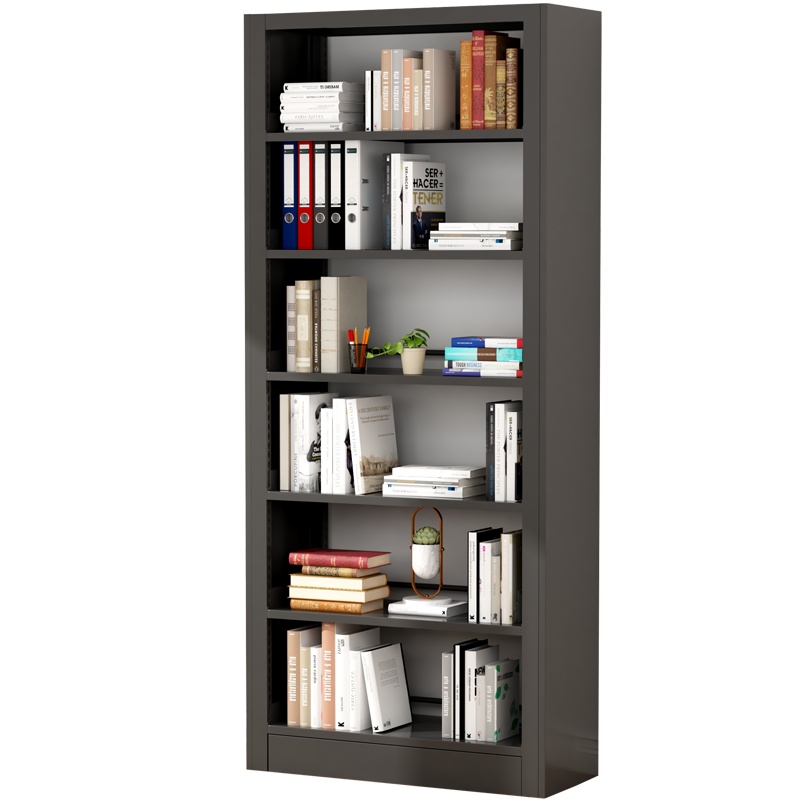 臻远6层钢制书架 单面一列一组黑色