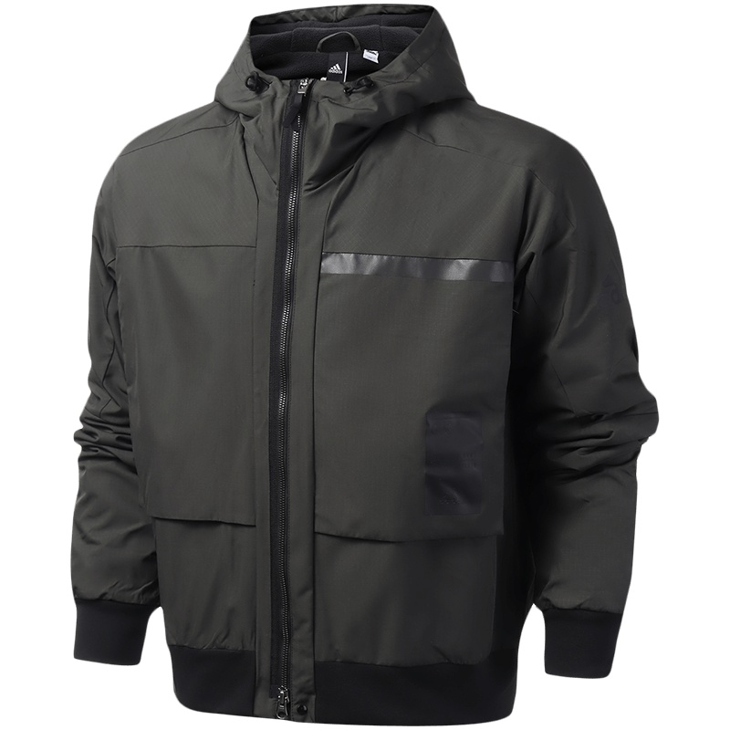 阿迪达斯男服外套夹克防风连帽休闲运动服FJ0262