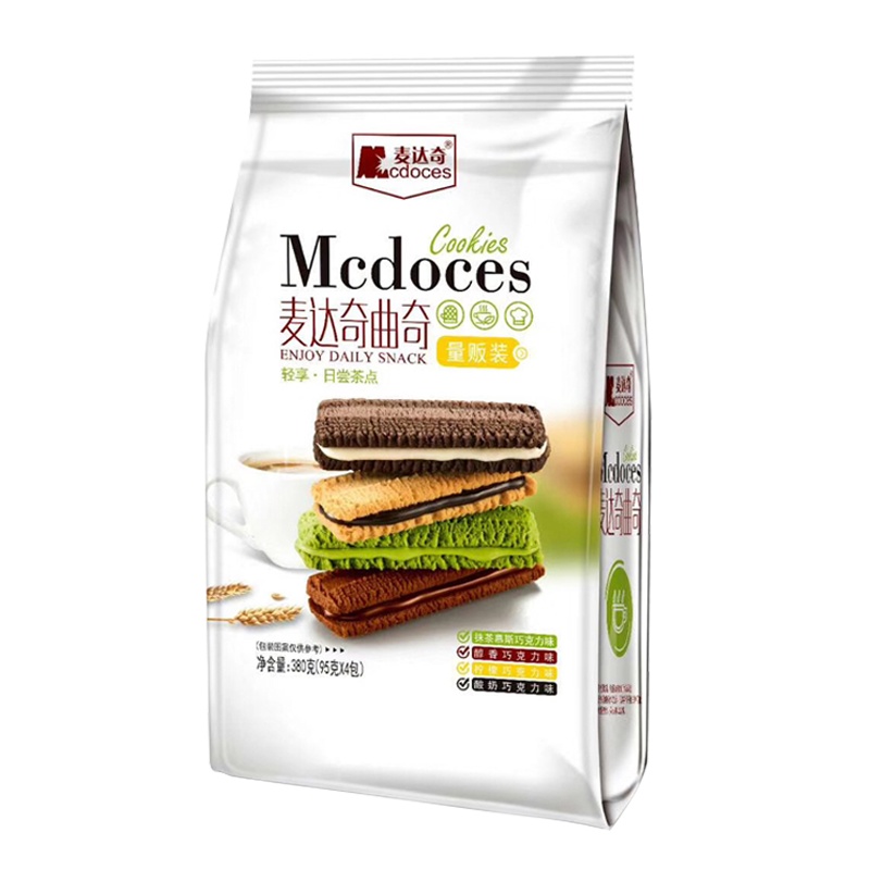麦达奇巧克力夹心曲奇实惠装醇香抹茶酸奶柠檬巧克力单独包装多口味网红零食饼干