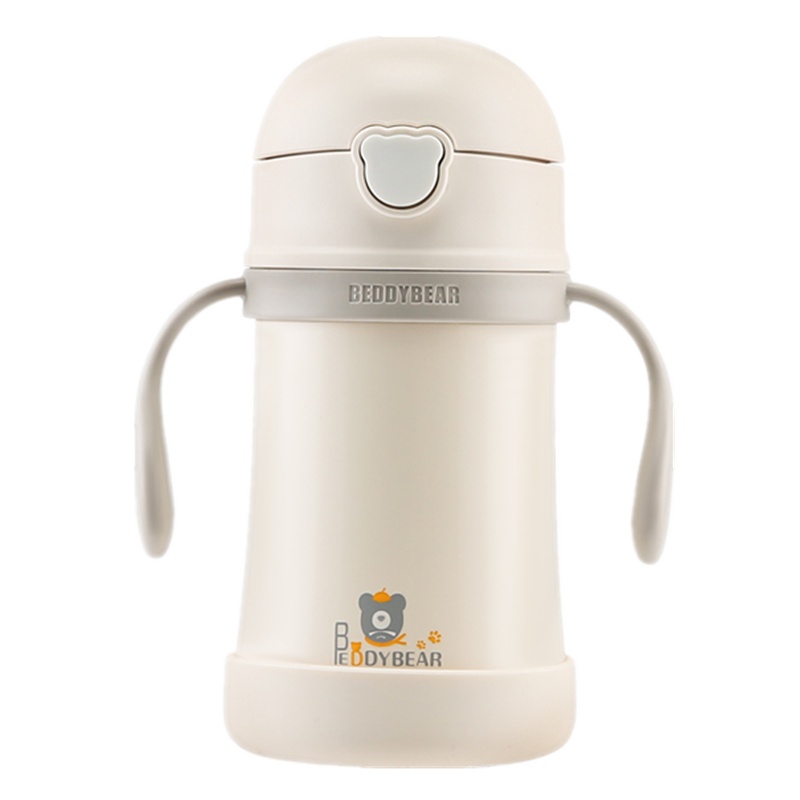 限量款芝麻街免费刻字杯具熊婴儿保温杯带吸管宝宝学饮杯泡奶粉儿童小号水杯带手柄两用BEDDYBEAR学饮杯320ml