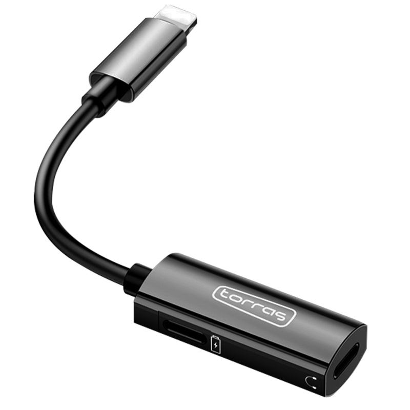 图拉斯 悦听系列音频转接头(Lightning) 苹果手机通用 无杂音 耐用不断 充电传输快速 黑色
