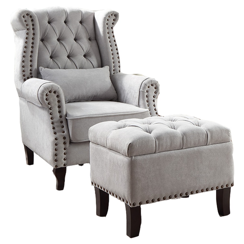 匡大老虎椅美式单人沙发北欧高背椅老虎凳KDSF002