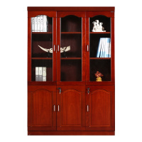 文件柜木质带锁资料柜油漆柜办公室柜子 中三门文件柜