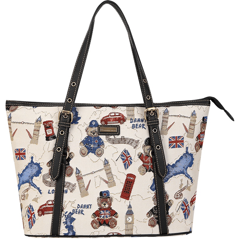 丹尼熊(Danny Bear)大学生上课单肩包大容量女2019新款帆布包女单肩