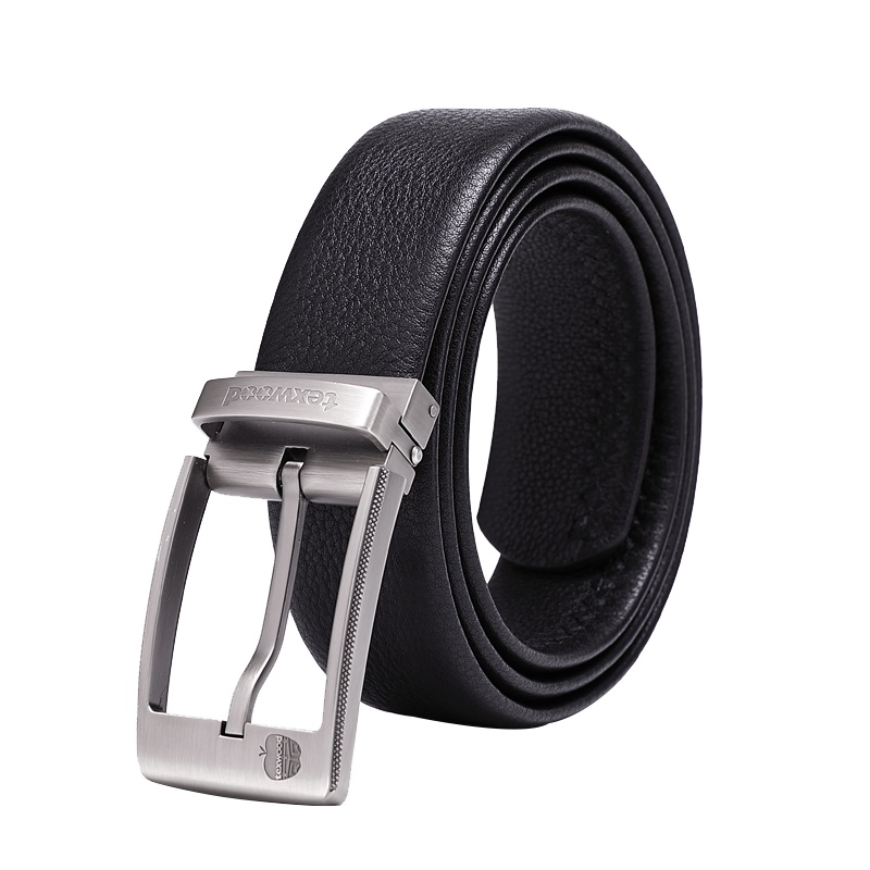 texwood萍果牌 皮带男针扣真皮休闲百搭头层牛皮腰带男士商务裤带礼盒装
