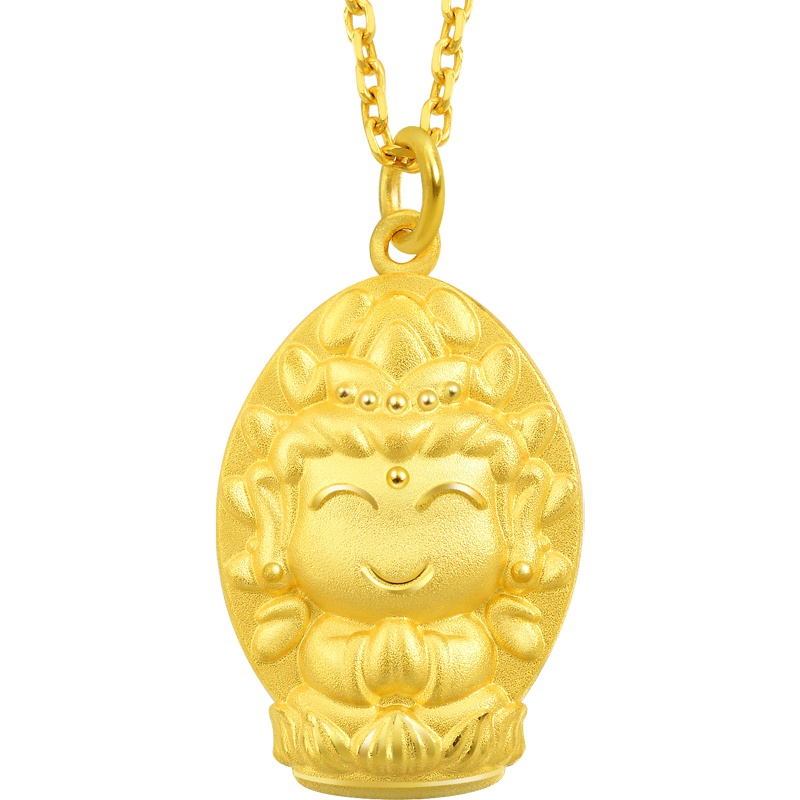 周生生(CHOWSANGSANG) 黄金(足金)千手观音菩萨(建议生肖鼠佩戴)吊坠89230P 计价