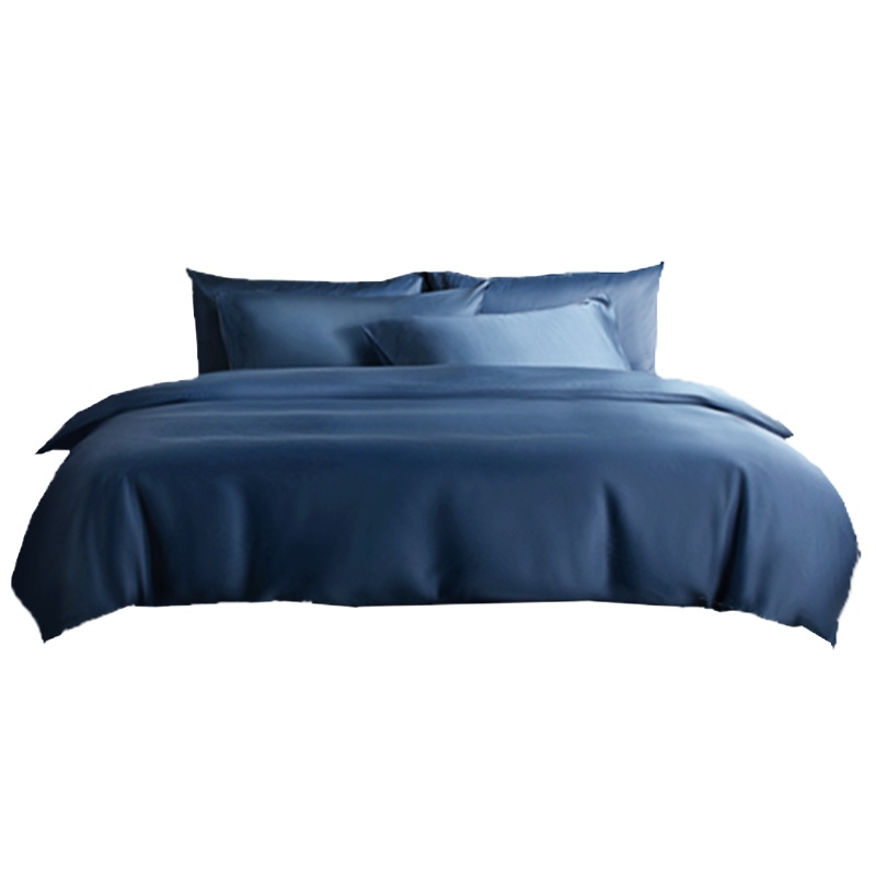 婵思 60S经典长绒棉纯色帝王蓝系列四件套