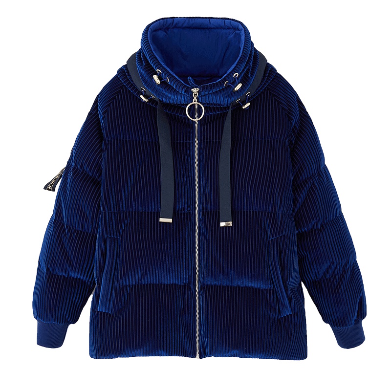 冰洁女士短款羽绒服O版丝绒时尚宽松保暖外套J80142002