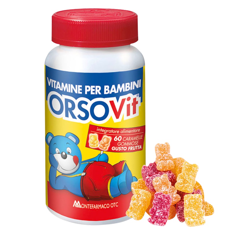 MONTEFARMACO意大利直邮进口 小熊软糖 复合维生素 60粒/瓶装 水果口味 120克 2岁以上儿童