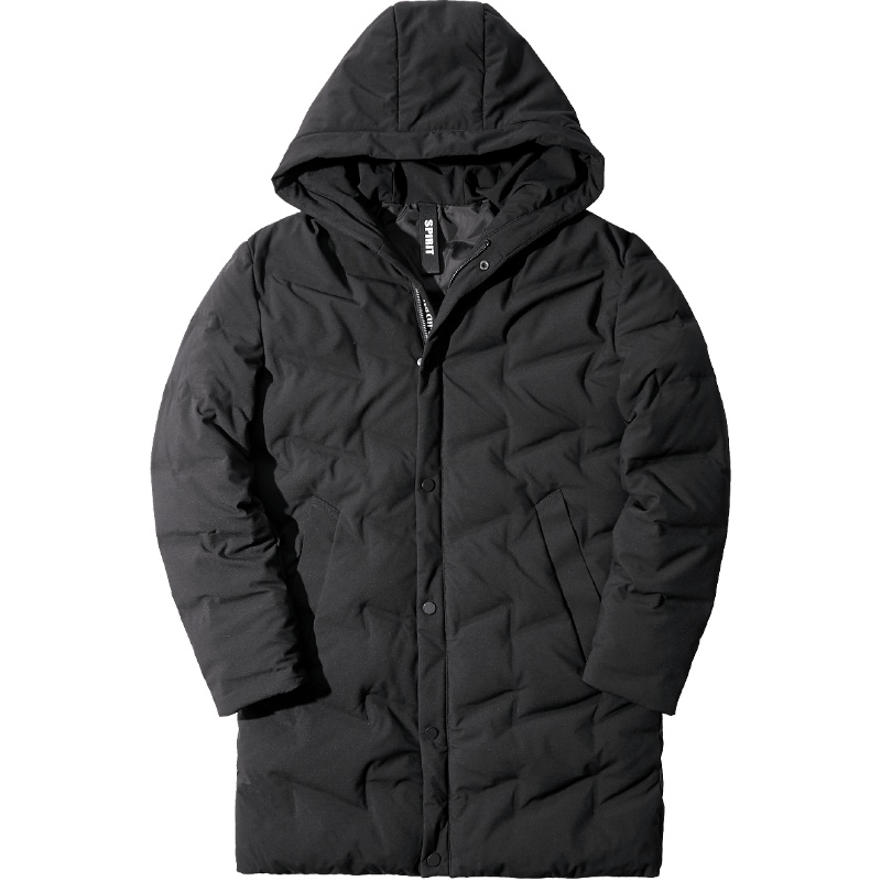黑鲸 HLAJEANS连帽羽绒服男冬款保暖羽绒外套男中长款CWRAJ48093A