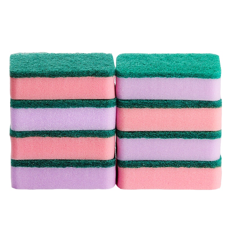 茶花(CHAHUA) B0001P海绵百洁布(特惠8片装) 海绵擦抹布 2件装