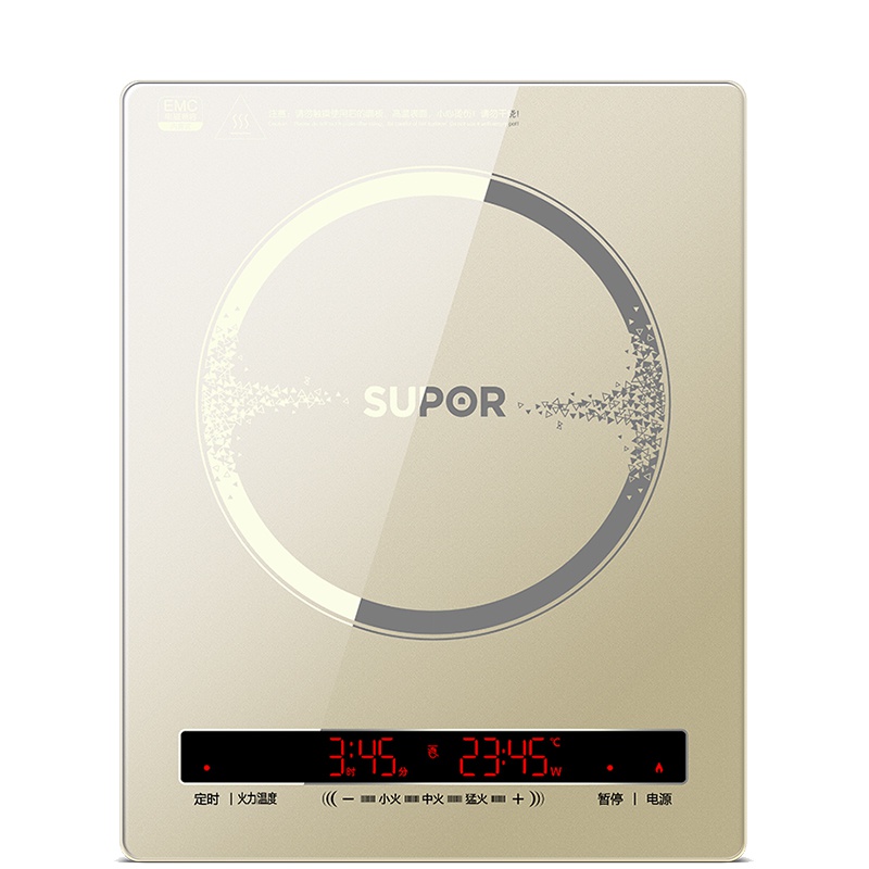 苏泊尔(SUPOR)电磁炉 智能滑控 大视窗 触屏 火时双显 静音纤薄 整版触控 家用多功能智能滑控调节IJ20E
