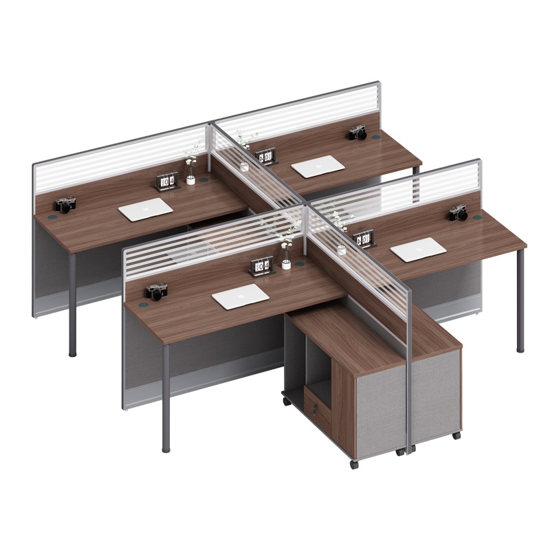 科朔 办公桌职员桌 员工桌 板式屏风班台桌 四人位 KS-06L3017