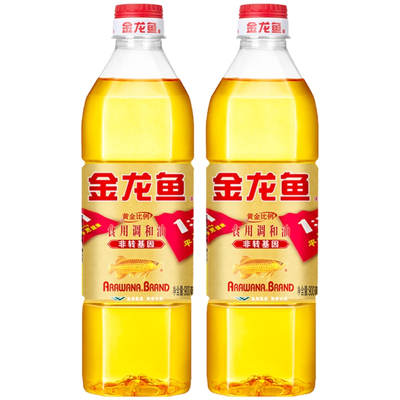 金龙鱼黄金比例调和油900ML *2 非转基因食用油