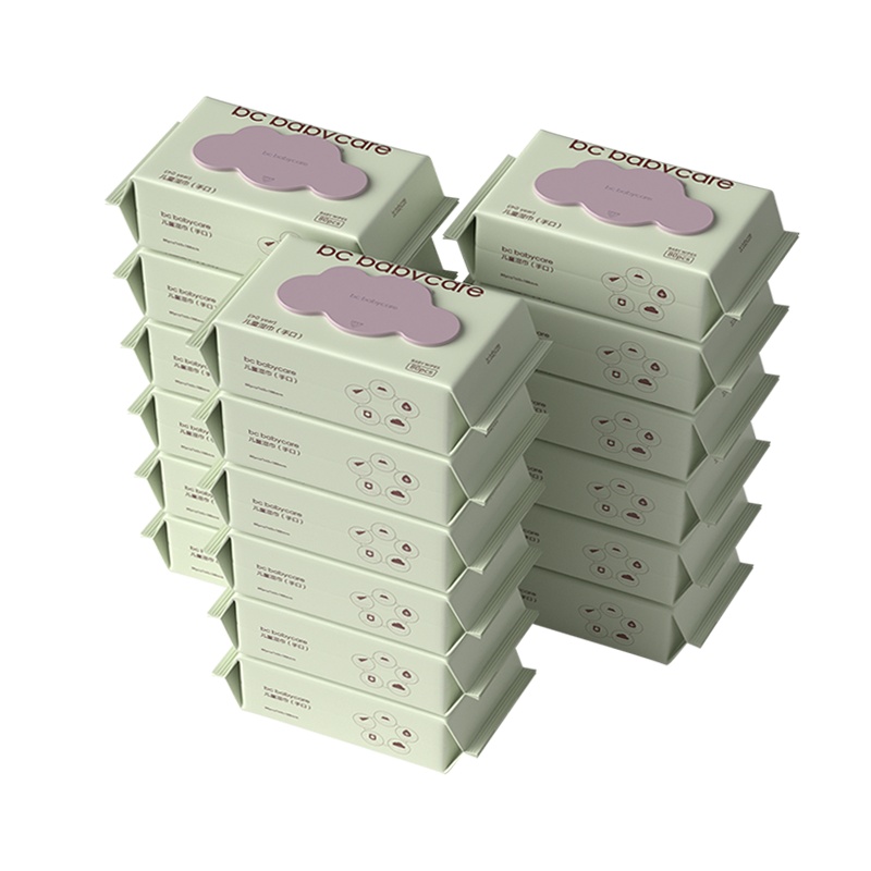 babycare婴儿湿巾成人可用湿纸巾 手口湿巾80抽带盖*18连包 6480